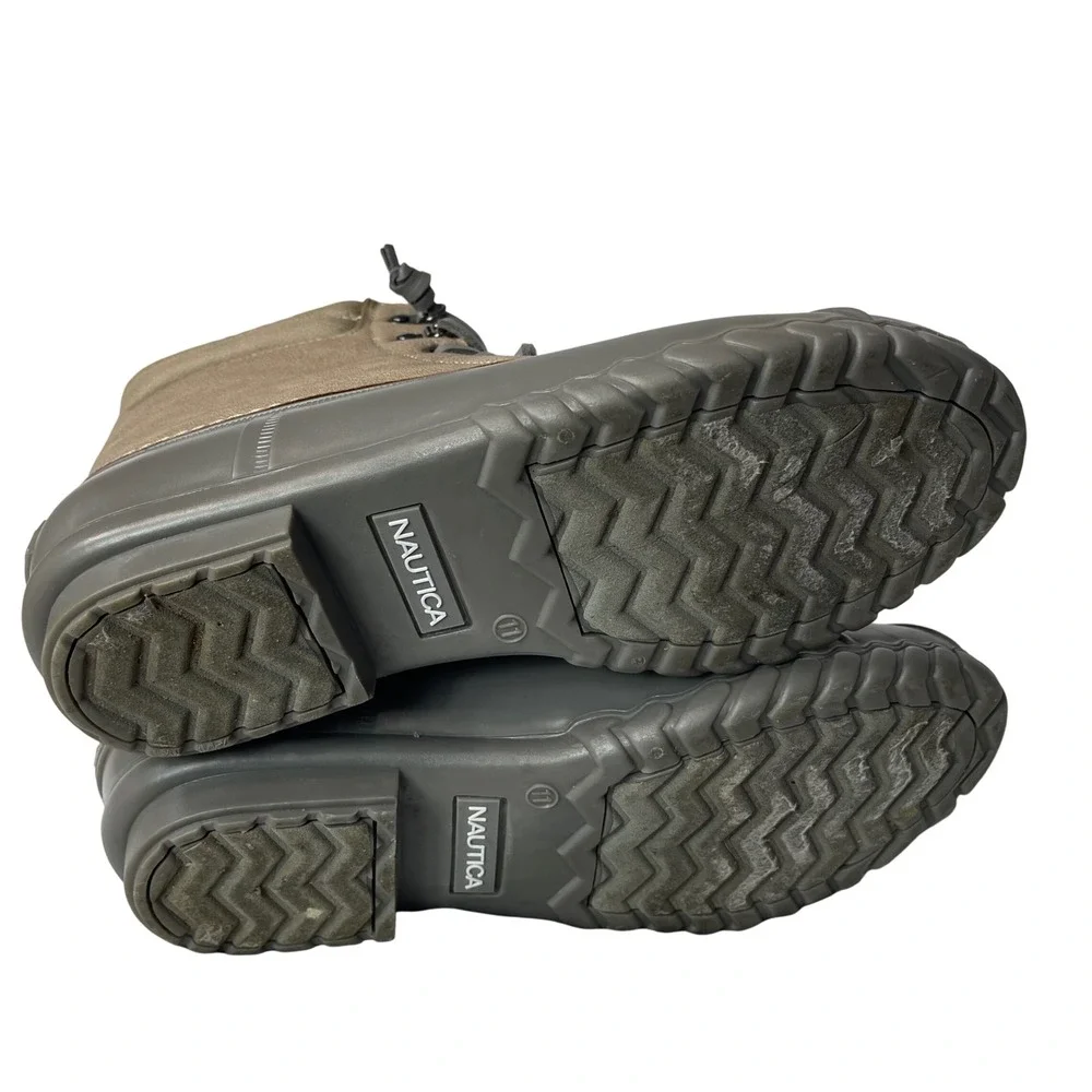 Nautica‎ Women's Waterproof Duck Boots Taupe Zip Lace Up Size 11